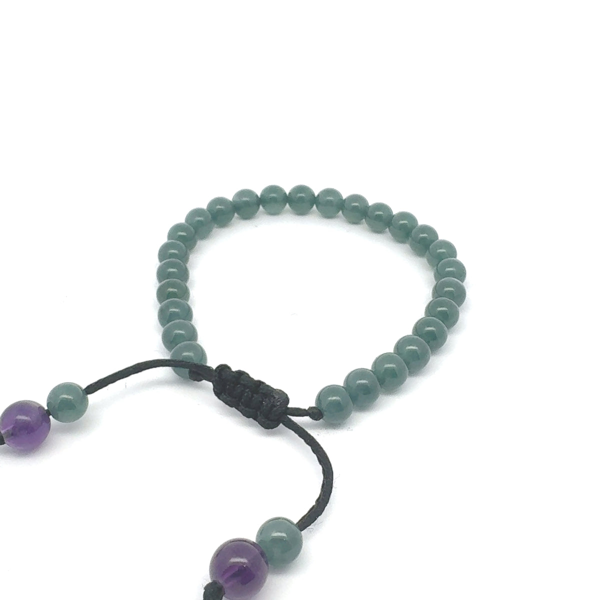Princesa Blue Jadeite & Amethyst Bracelet | 7 mm