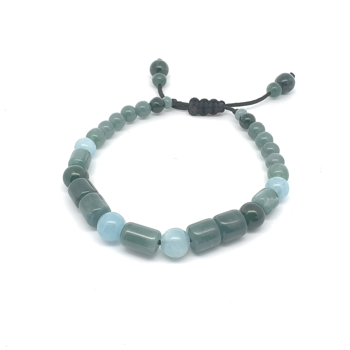Princesa Blue Jadeite & Aquamarine Bracelet | 8 mm