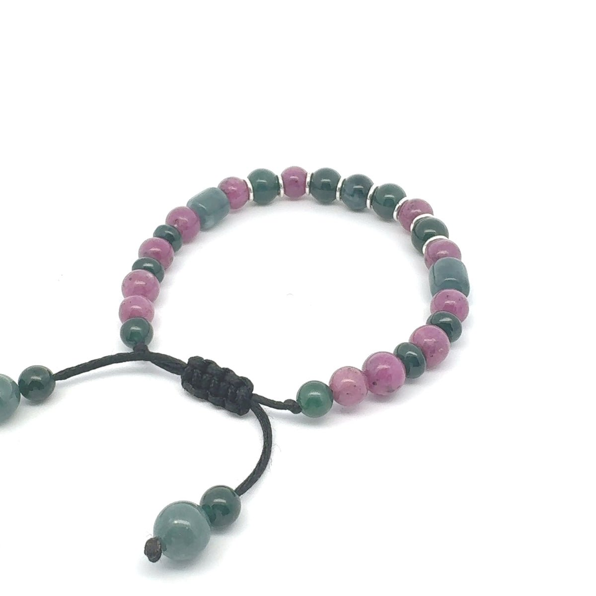 Princesa Blue-Green Jadeite & Ruby Bracelet | 8.5 mm