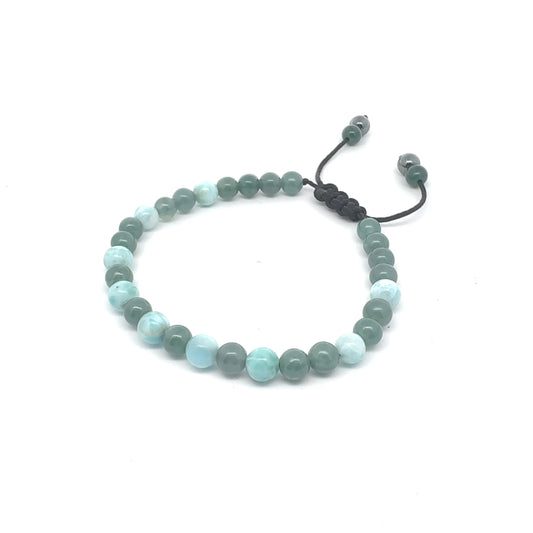 Princesa Blue Jadeite, Larimar & Hematite Bracelet | 6 mm