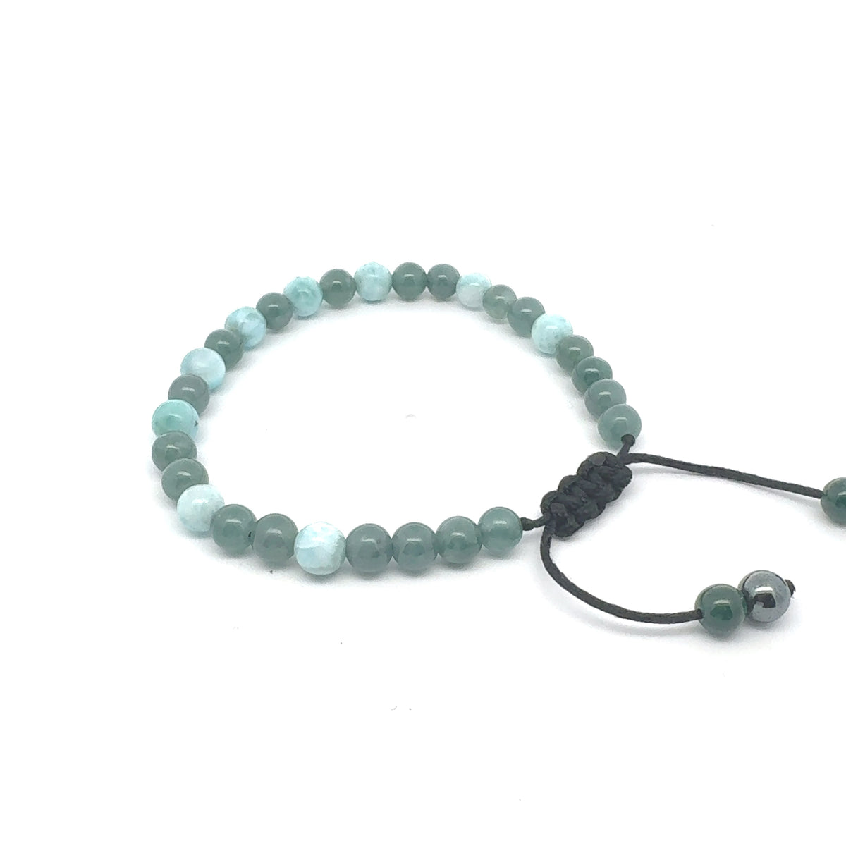 Princesa Blue Jadeite, Larimar & Hematite Bracelet | 6 mm