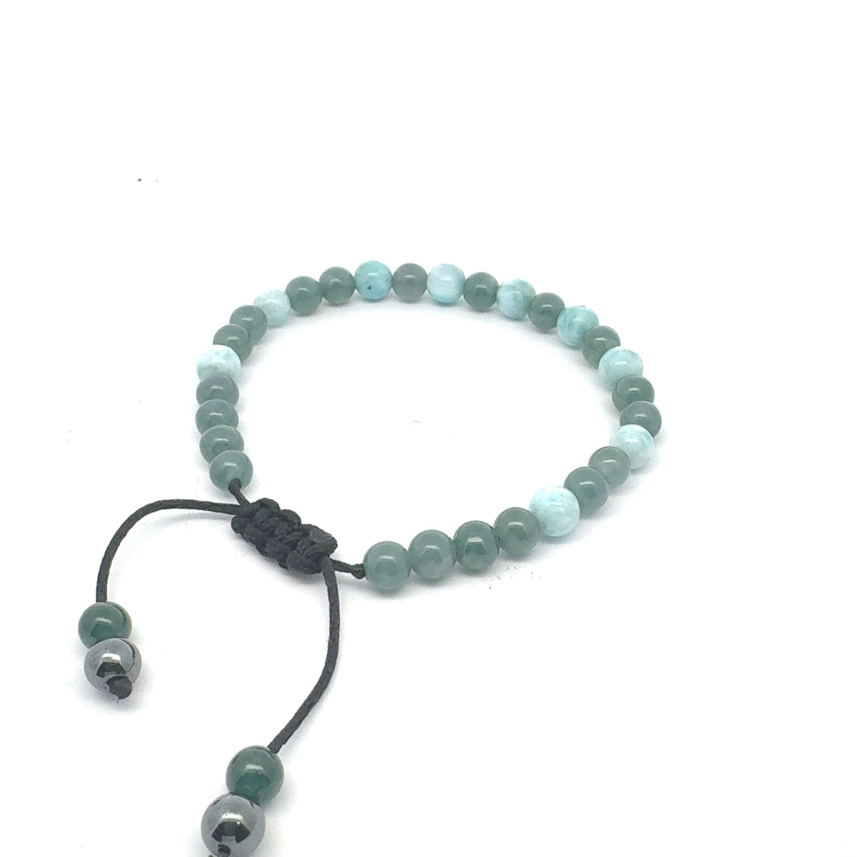 Princesa Blue Jadeite, Larimar & Hematite Bracelet | 6 mm