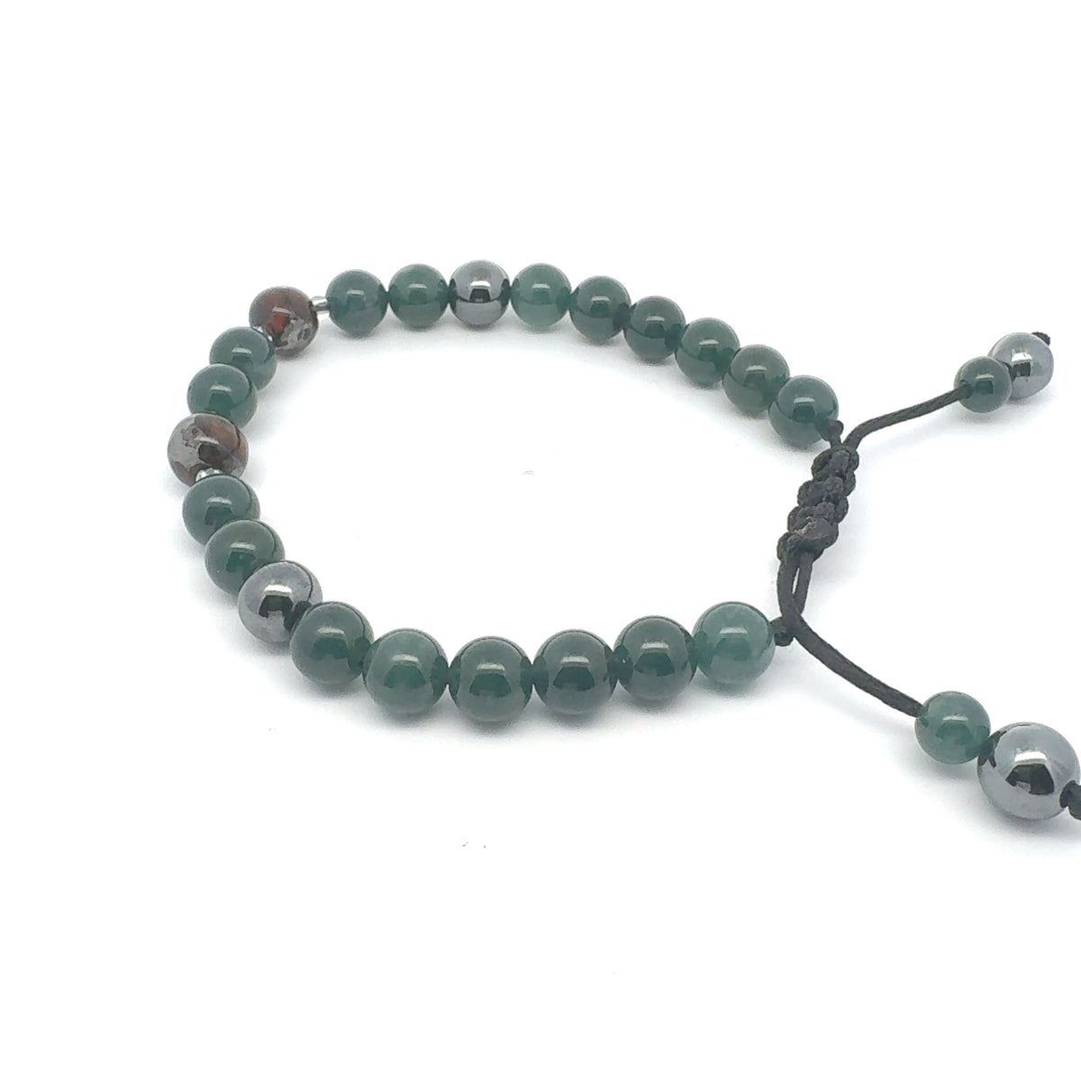 Princesa Blue-Green Jadeite, Hematite & Pallasite Bracelet | 8 mm