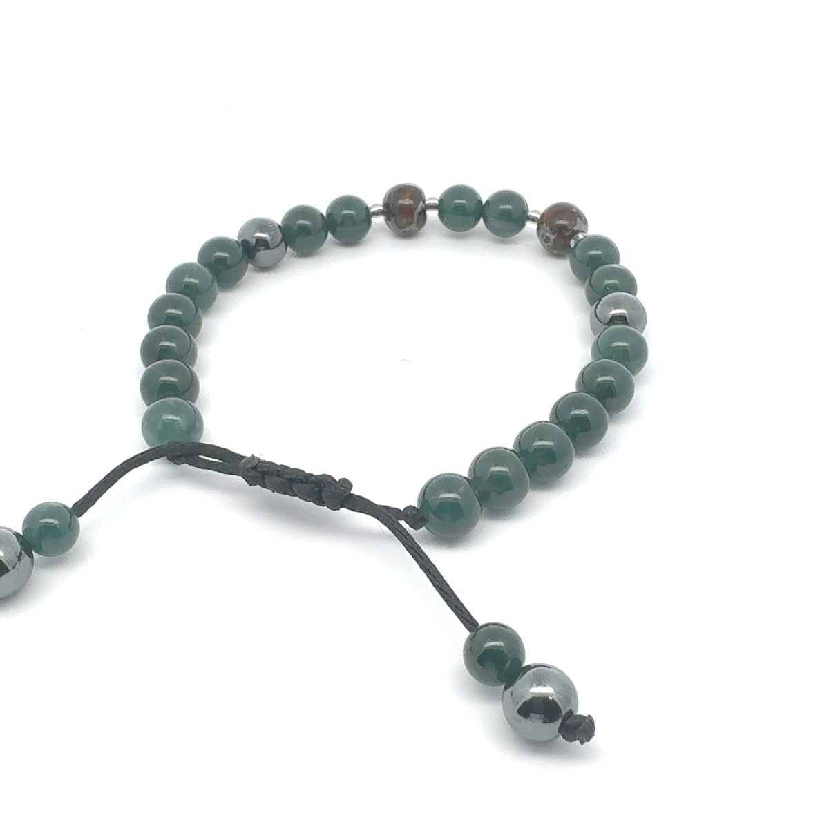 Princesa Blue-Green Jadeite, Hematite & Pallasite Bracelet | 8 mm