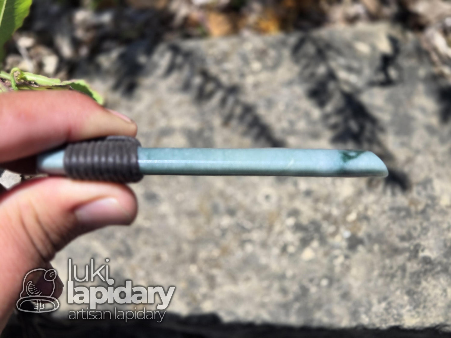 Celestial Jadeite Toki Pendant — Rare Two-Tone Guatemalan Jade, Māori-Style Wrap