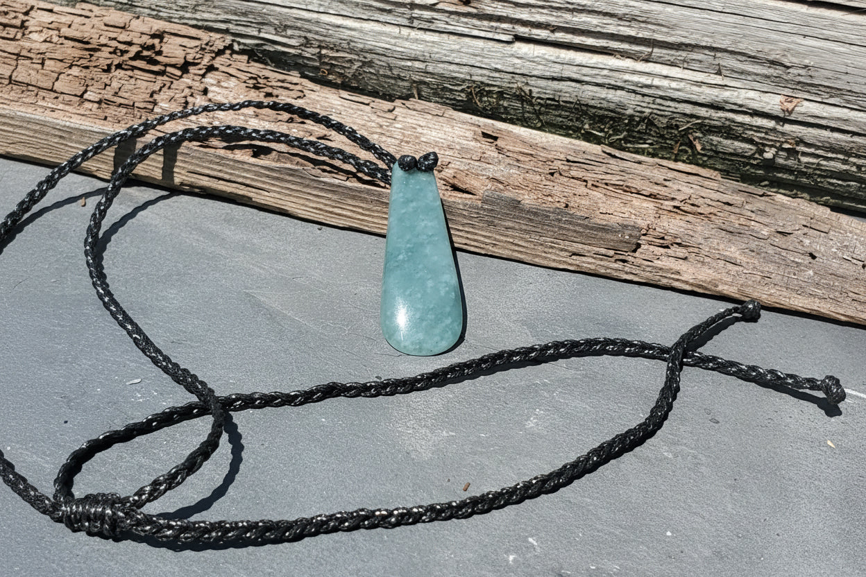 The Princesa Pendant - Guatemalan Jadeite with Natural Snow