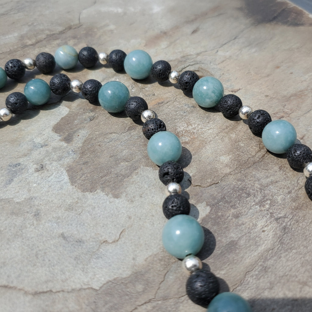 Mayan Jaguar Tooth Necklace - Princessa and Jaguar Jadeite with .925 Sterling Silver