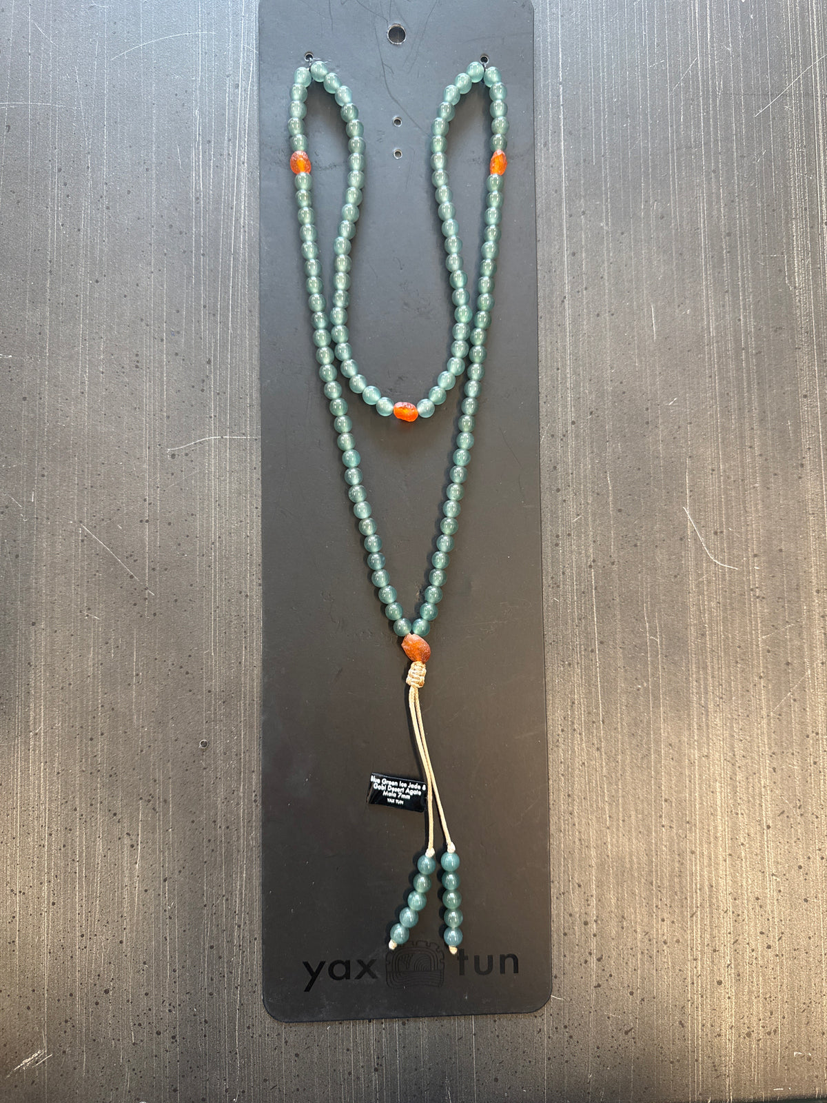 Mala Necklace — Blue Green Ice Jadeite Jade, 7mm