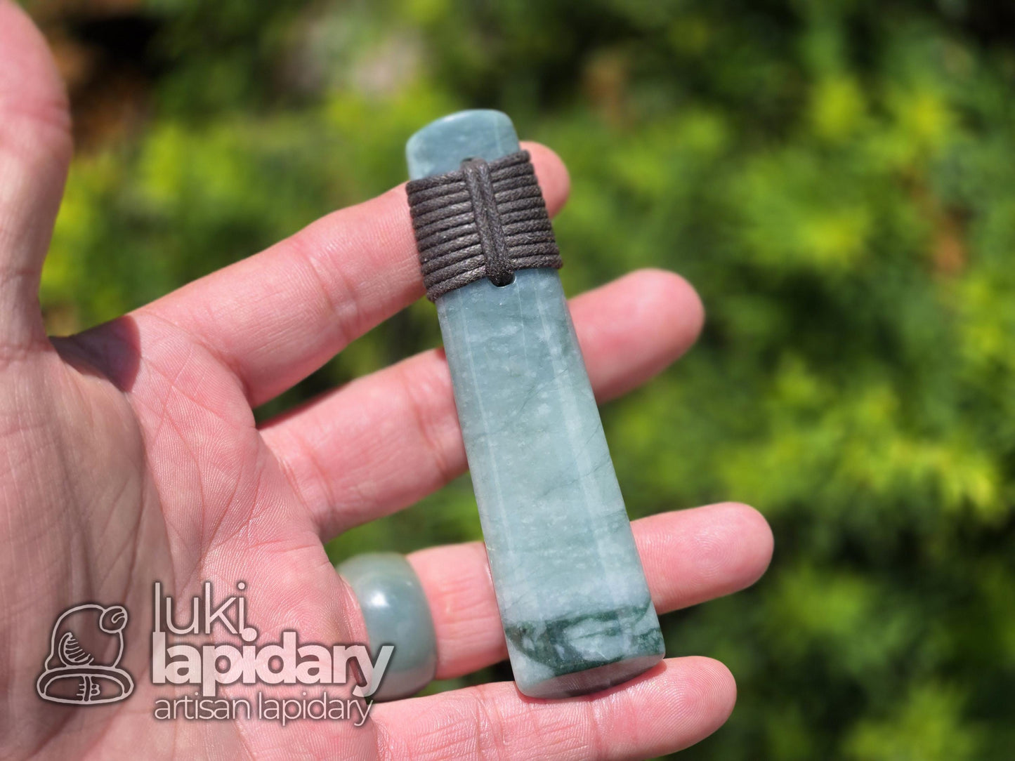 Celestial Jadeite Toki Pendant — Rare Two-Tone Guatemalan Jade, Māori-Style Wrap