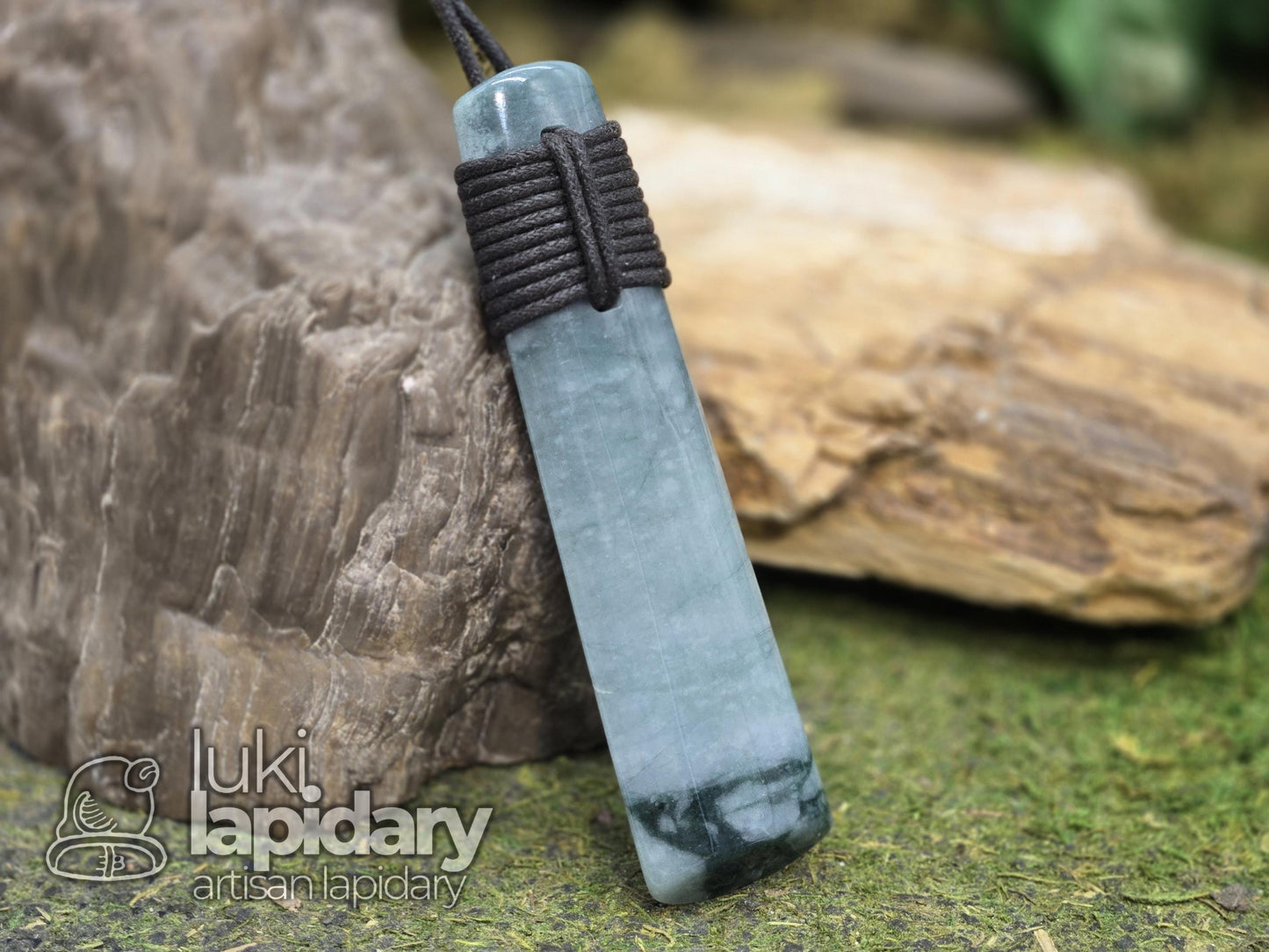 Celestial Jadeite Toki Pendant — Rare Two-Tone Guatemalan Jade, Māori-Style Wrap