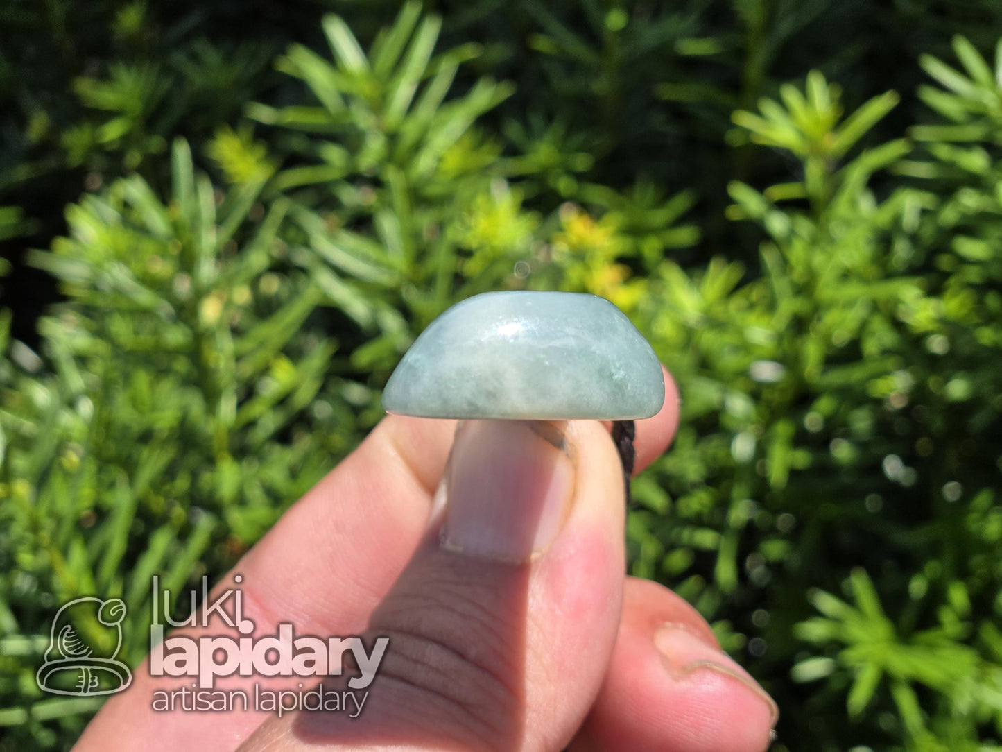 Guatemalan Blue Jadeite Freeform Pendant — Translucent Mayan Jade