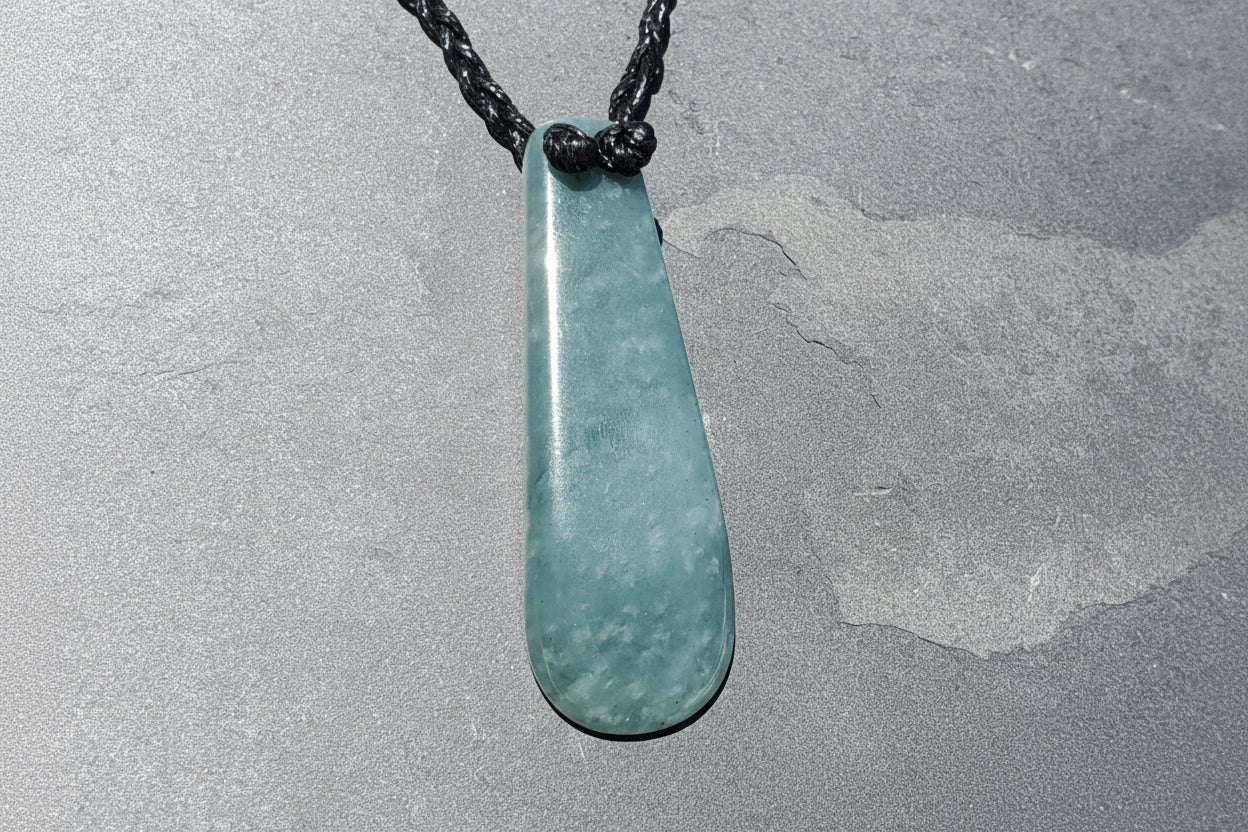 The Princesa Pendant - Guatemalan Jadeite with Natural Snow