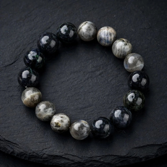 Guatemalan Black Jade & Canadian Labradorite Bracelet