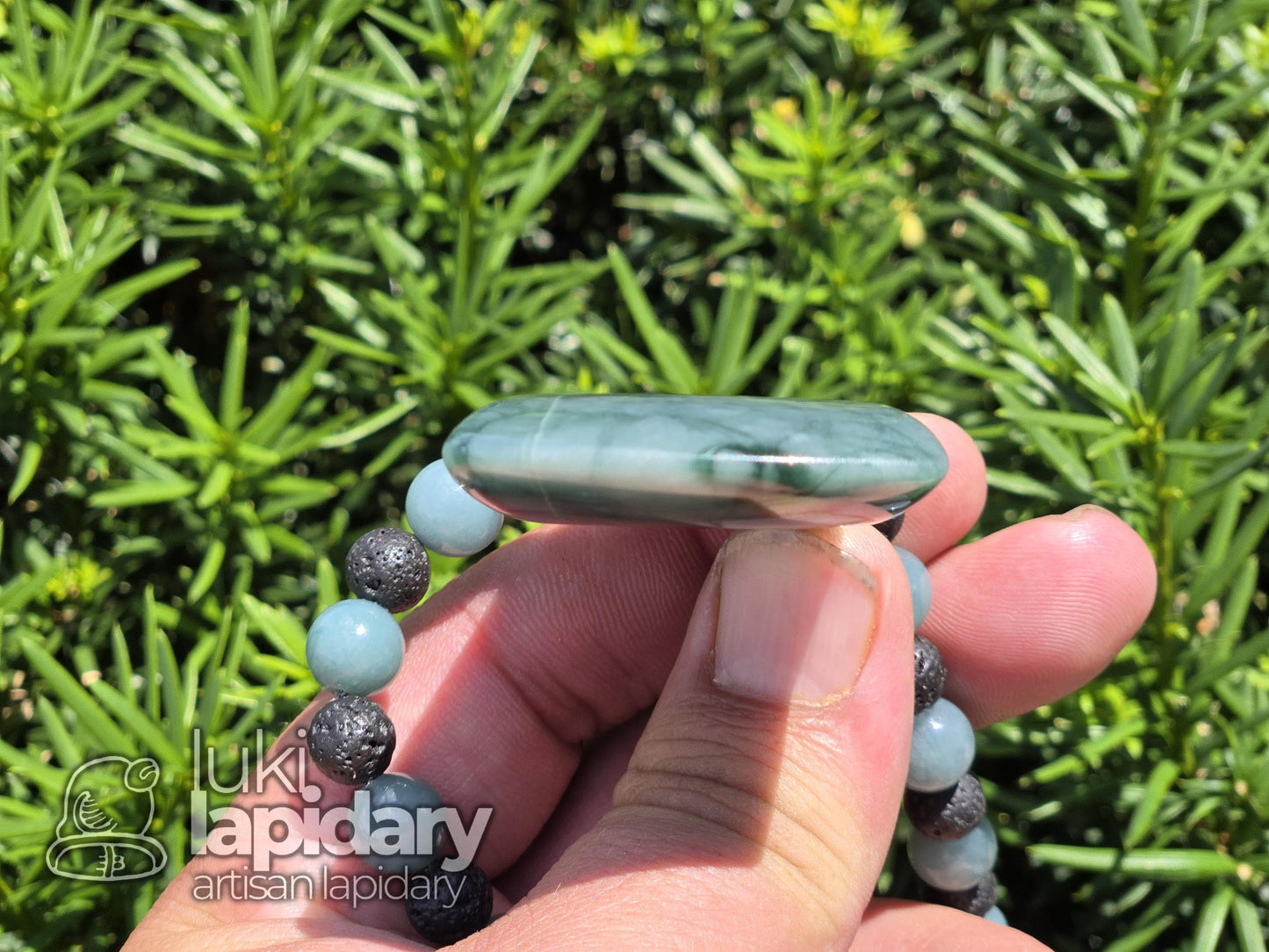 Two-Tone Celestial & Imperial Green Jadeite Fully Beaded Pendant — Rare Guatemalan Jade