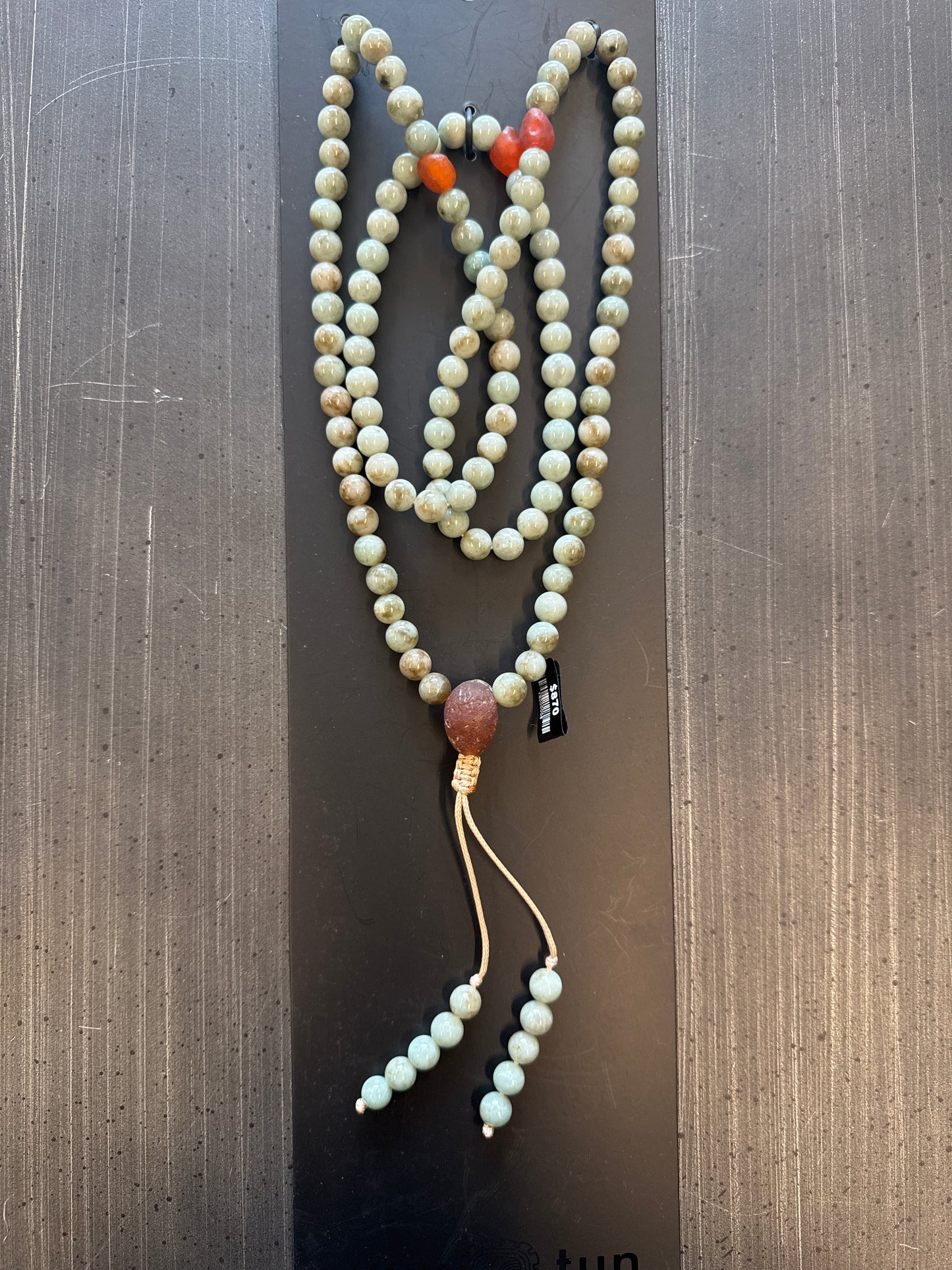 Mala Necklace — ChocoMint Jadeite Jade, 9mm