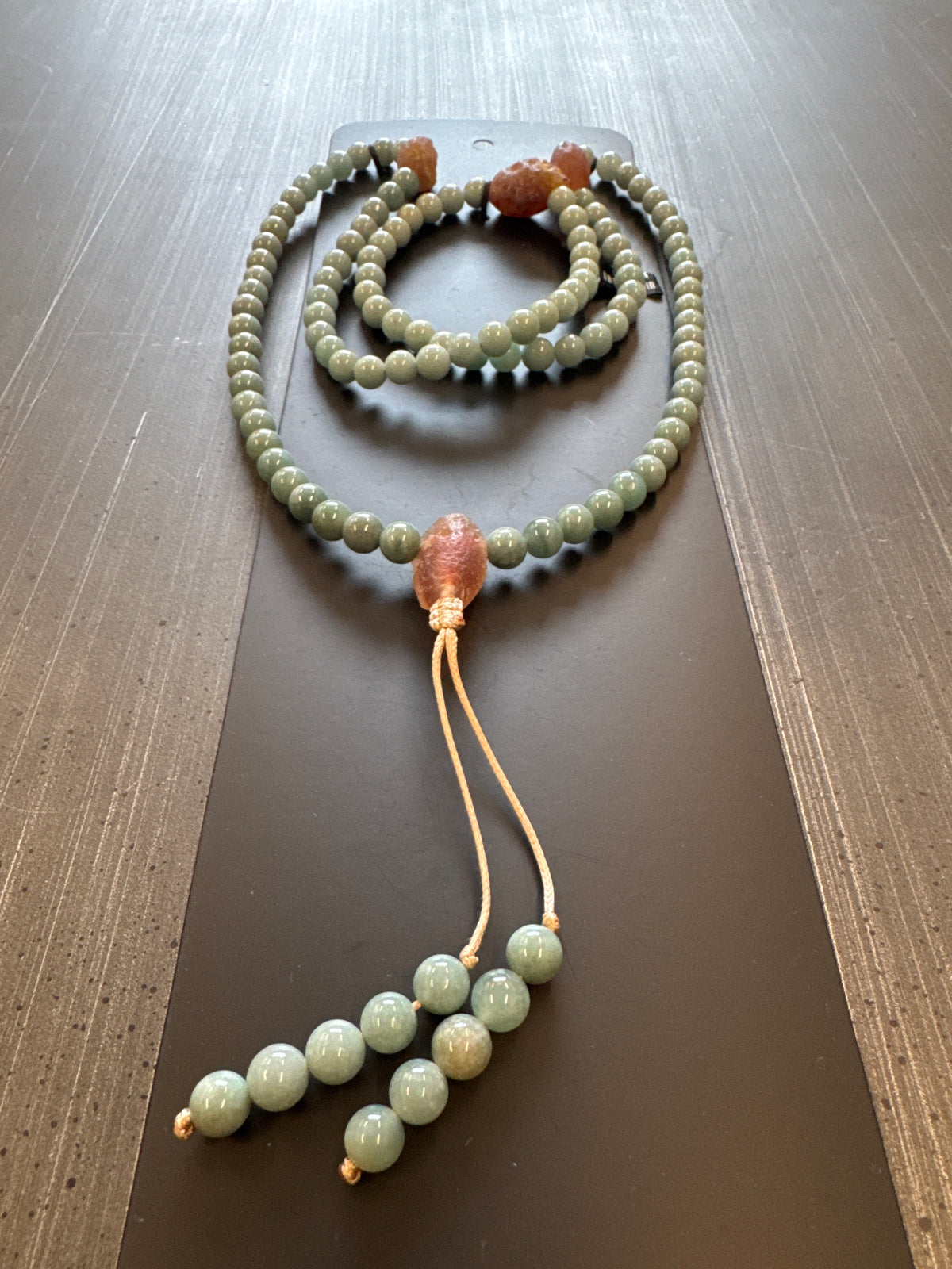 Mala Necklace — Celestial Blue Jadeite Jade, 9mm