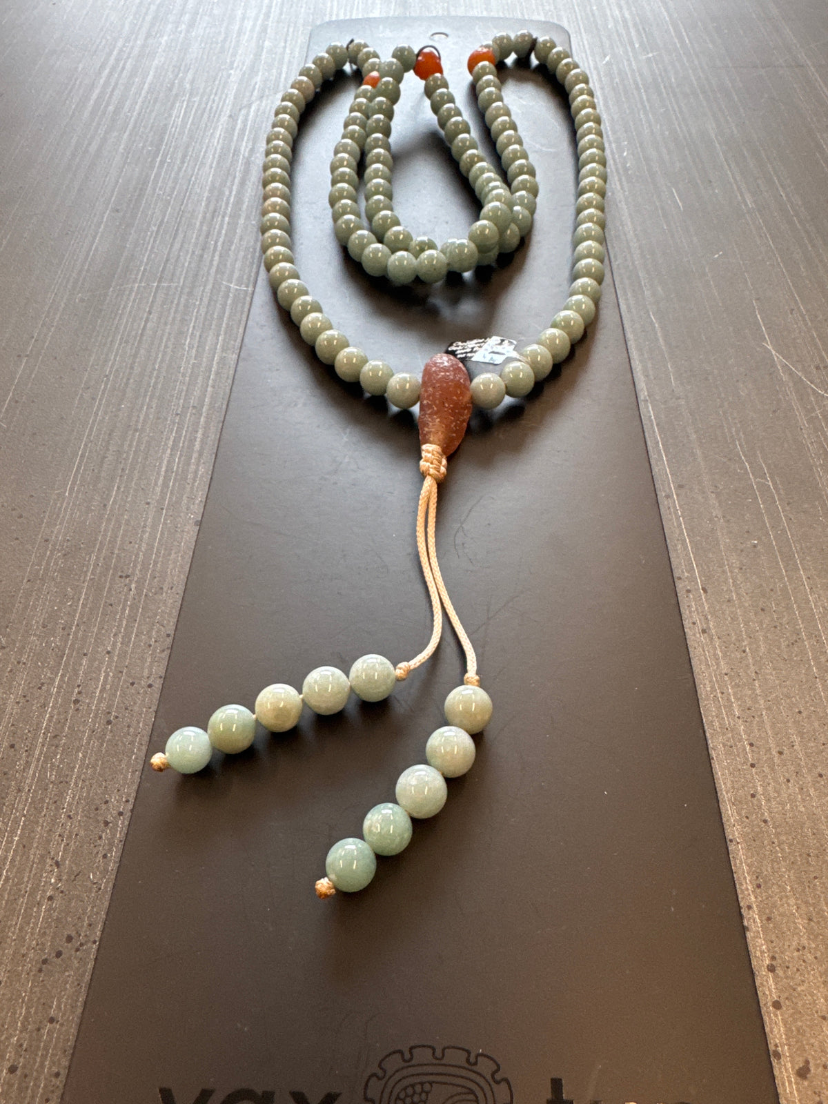 Mala Necklace — ChocoMint Jadeite Jade, 9mm