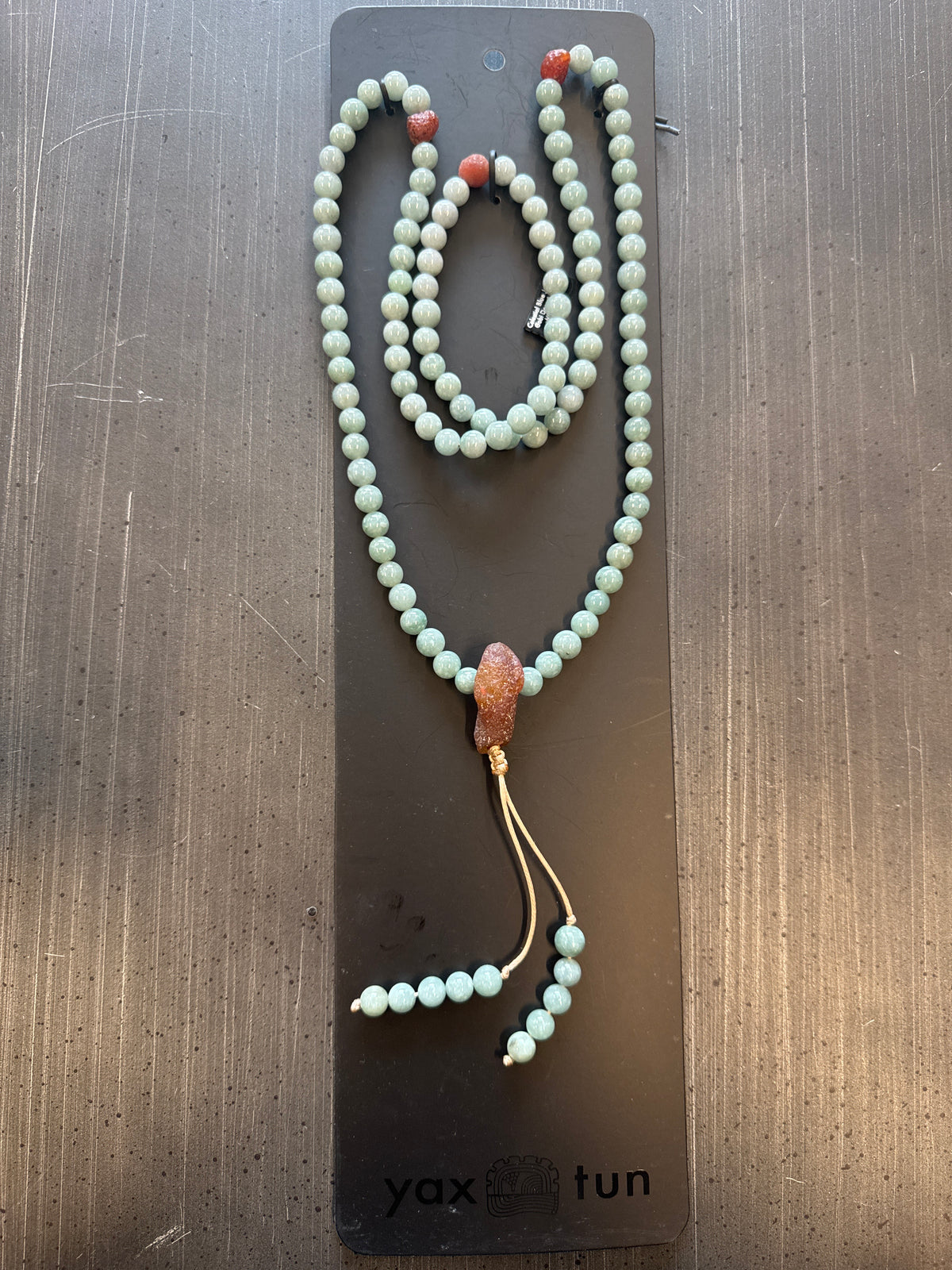 Mala Necklace — Celestial Blue Jadeite Jade, 9mm
