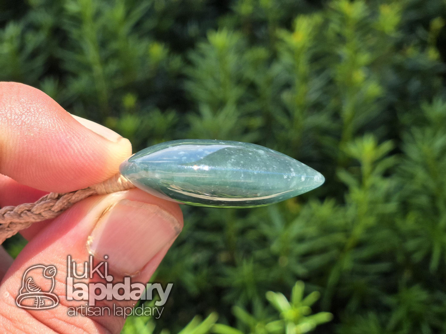 Guatemalan Blue Jadeite Heart Pendant — Rare Translucent Mayan Jade