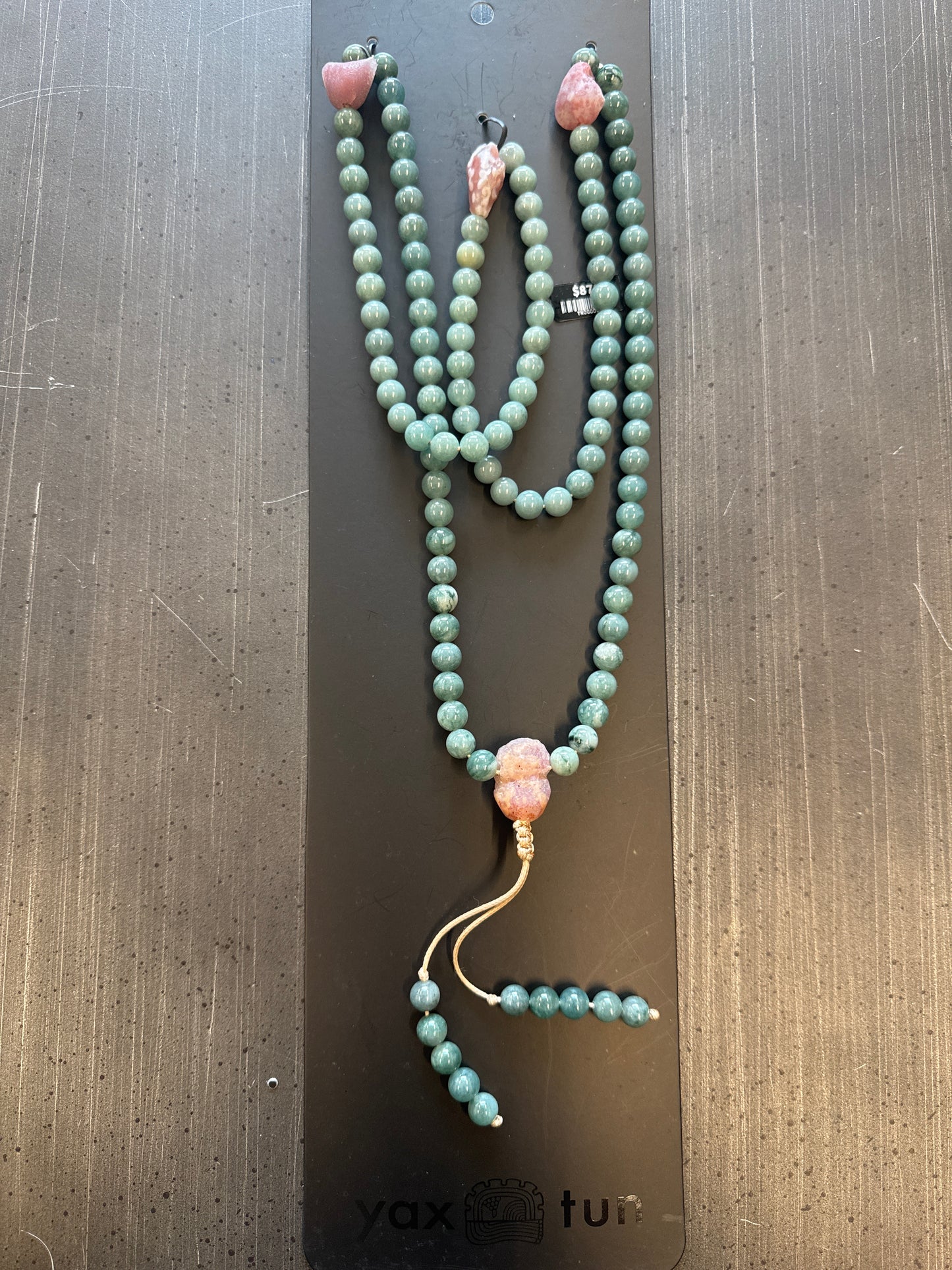 Mala Necklace — Celestial Blue Jadeite Jade, 9mm