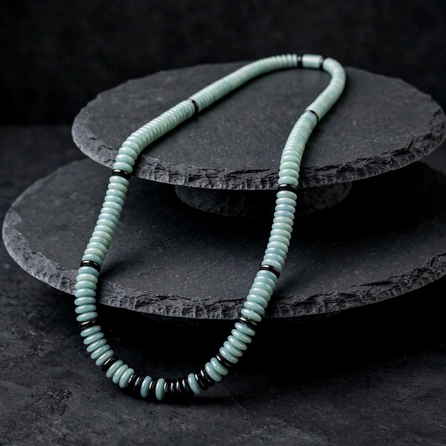 "Fibonacci" Guatemalan Blue Jade Necklace