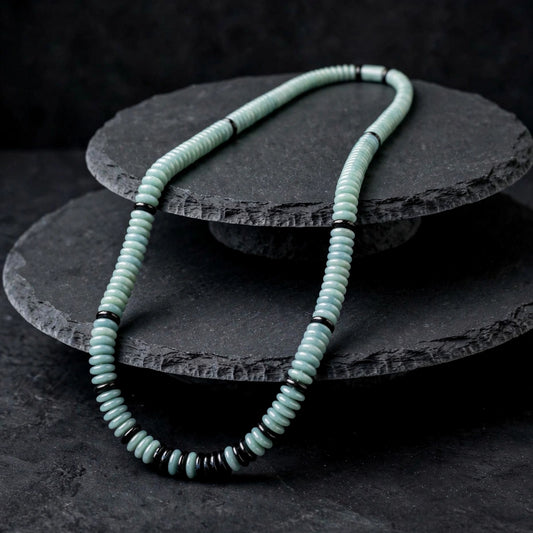 "Fibonacci" Guatemalan Blue Jade Necklace