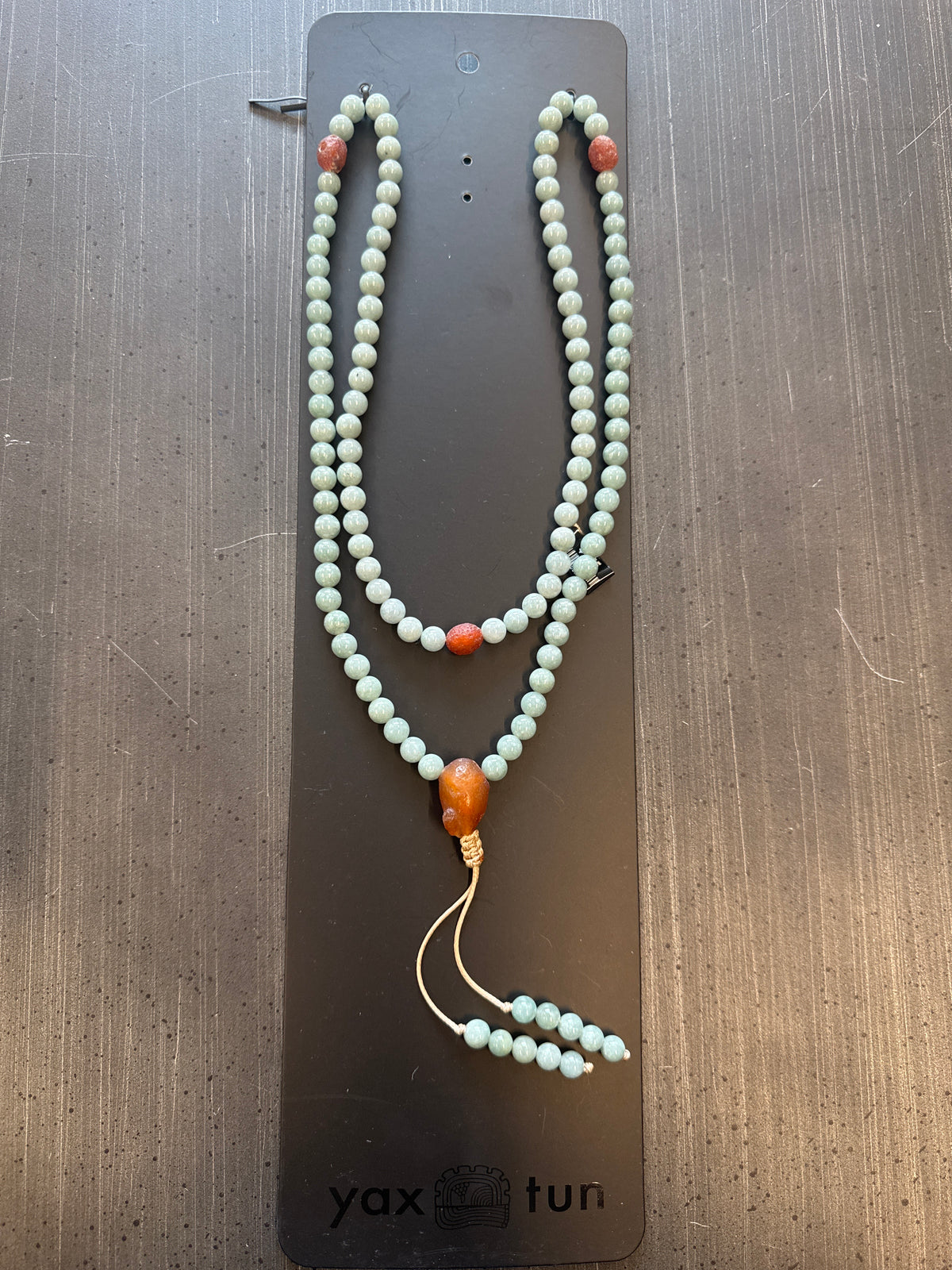 Mala Necklace — Celestial Blue Jadeite Jade