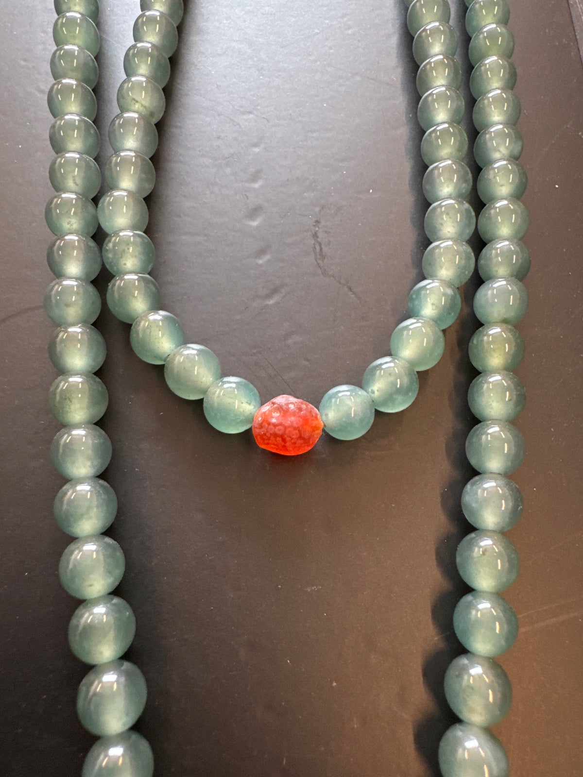Mala Necklace — Blue Green Ice Guatemalan Jadeite Jade & Gobi Desert Agate