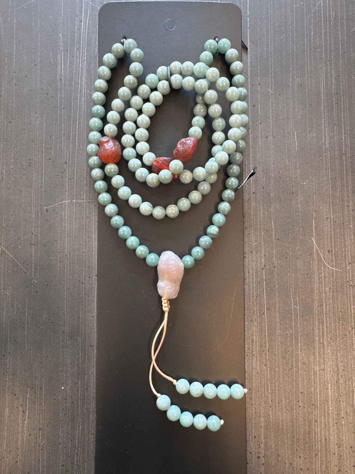 Mala Necklace — Celestial Blue Jadeite Jade, 10mm