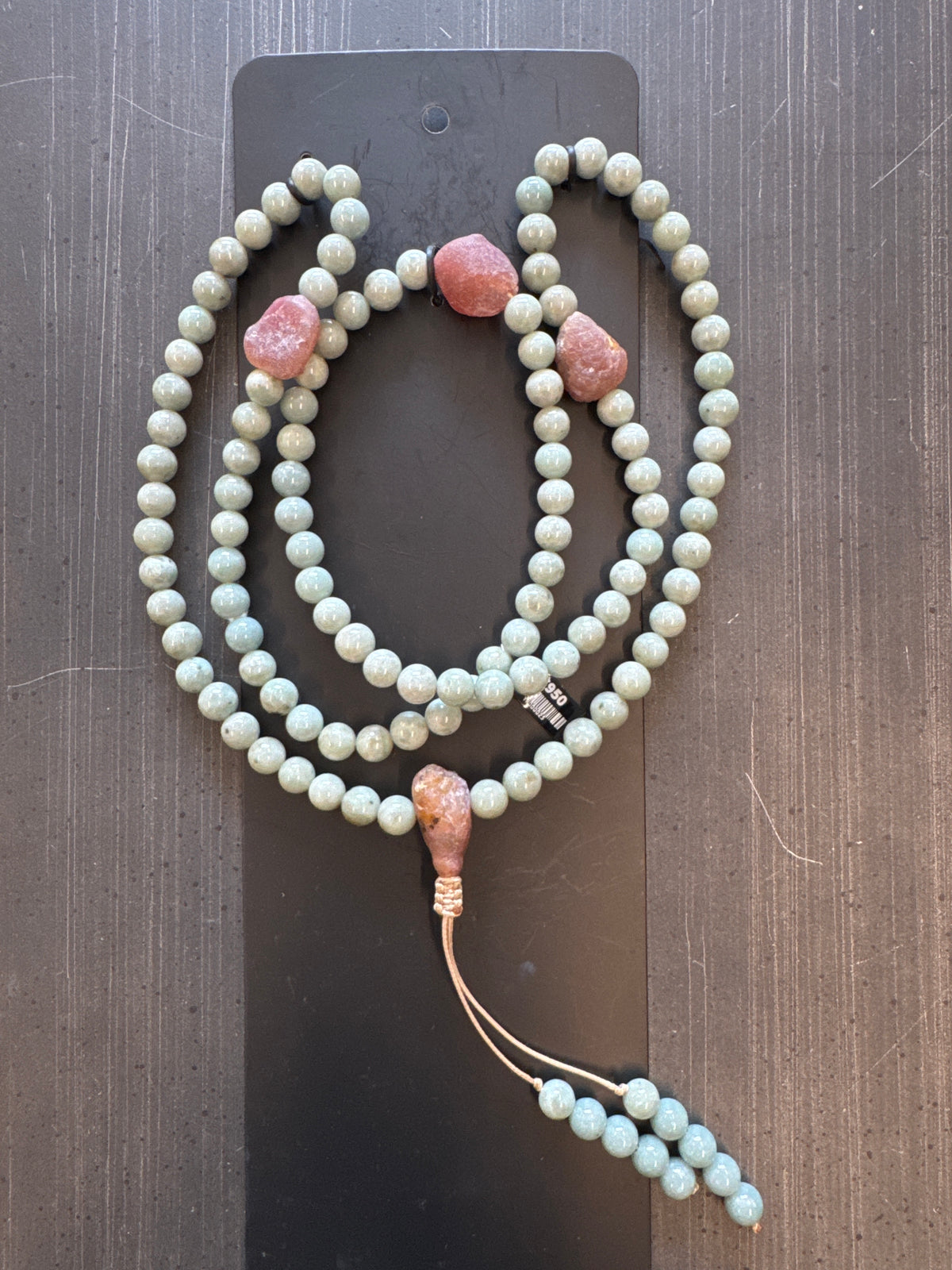 Mala Necklace — ChocoMint Jadeite Jade, 10mm