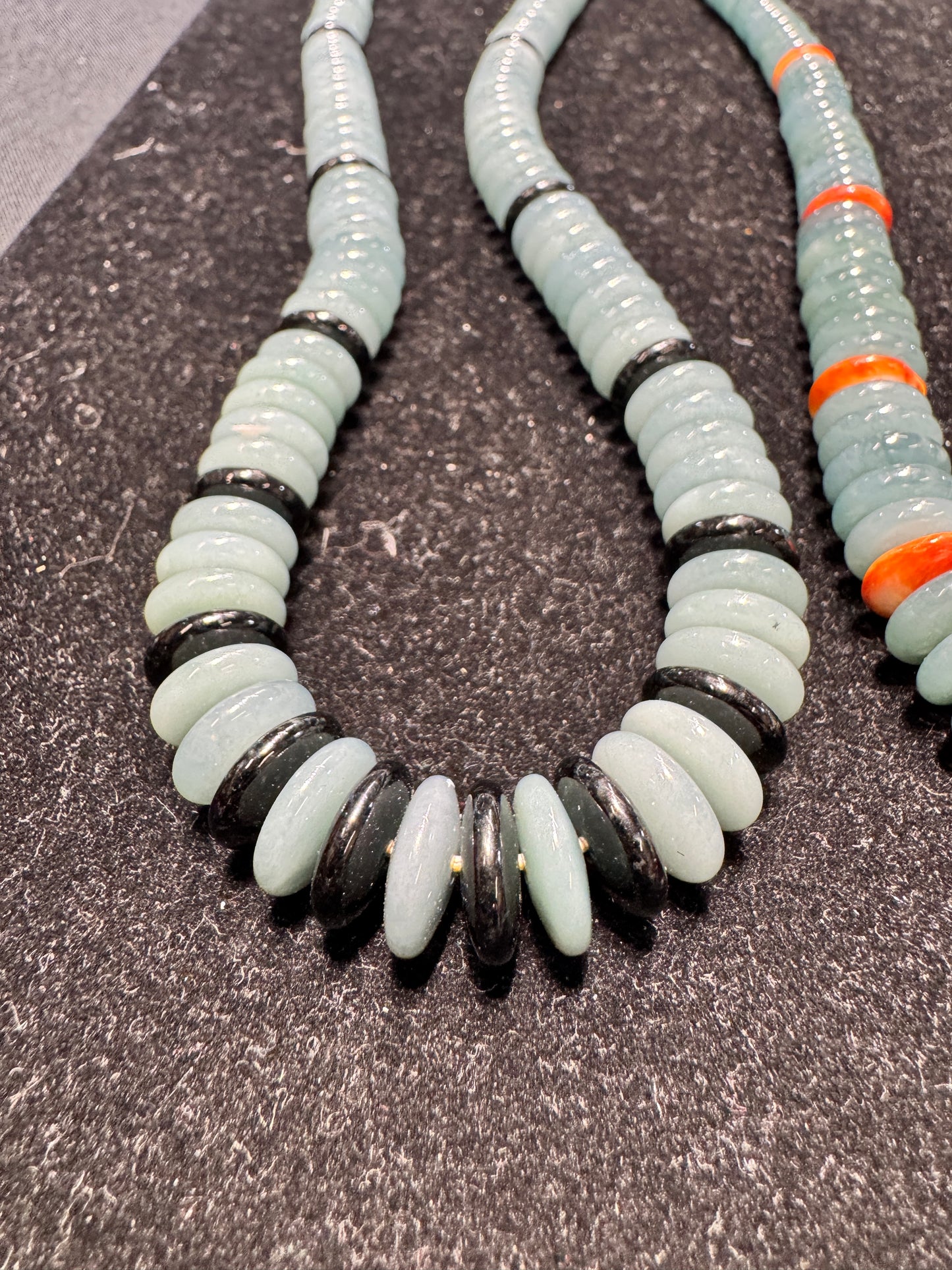 "Fibonacci" Guatemalan Blue Jade Necklace