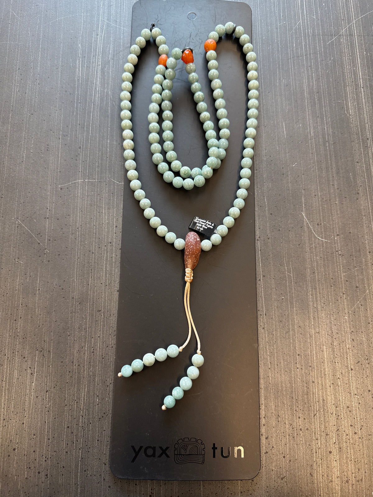 Mala Necklace — ChocoMint Jadeite Jade, 9mm