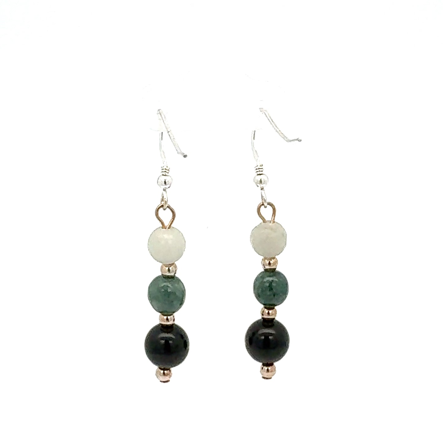 Tri-Color Guatemalan Jadeite Earrings