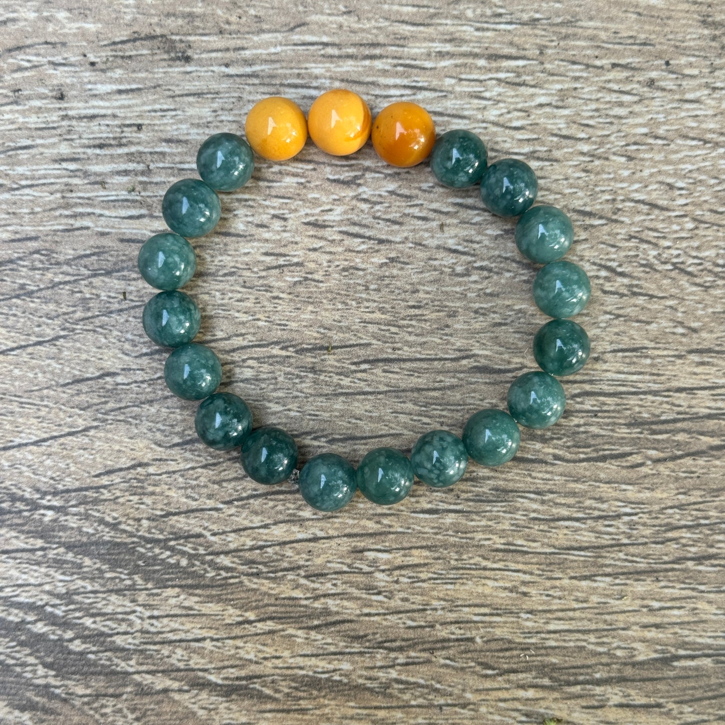 Guatemalan Jadeite & Myanmar Yellow Jade Stretch Bracelet