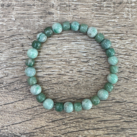Kazakh Jade & Hetian Jade Stretch Bracelet