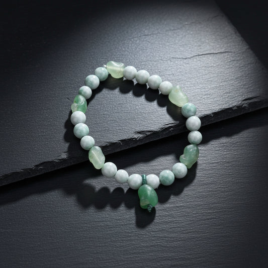 Gobi Desert Agate & Kazakh Jade Stretch Bracelet — Sage & Stone