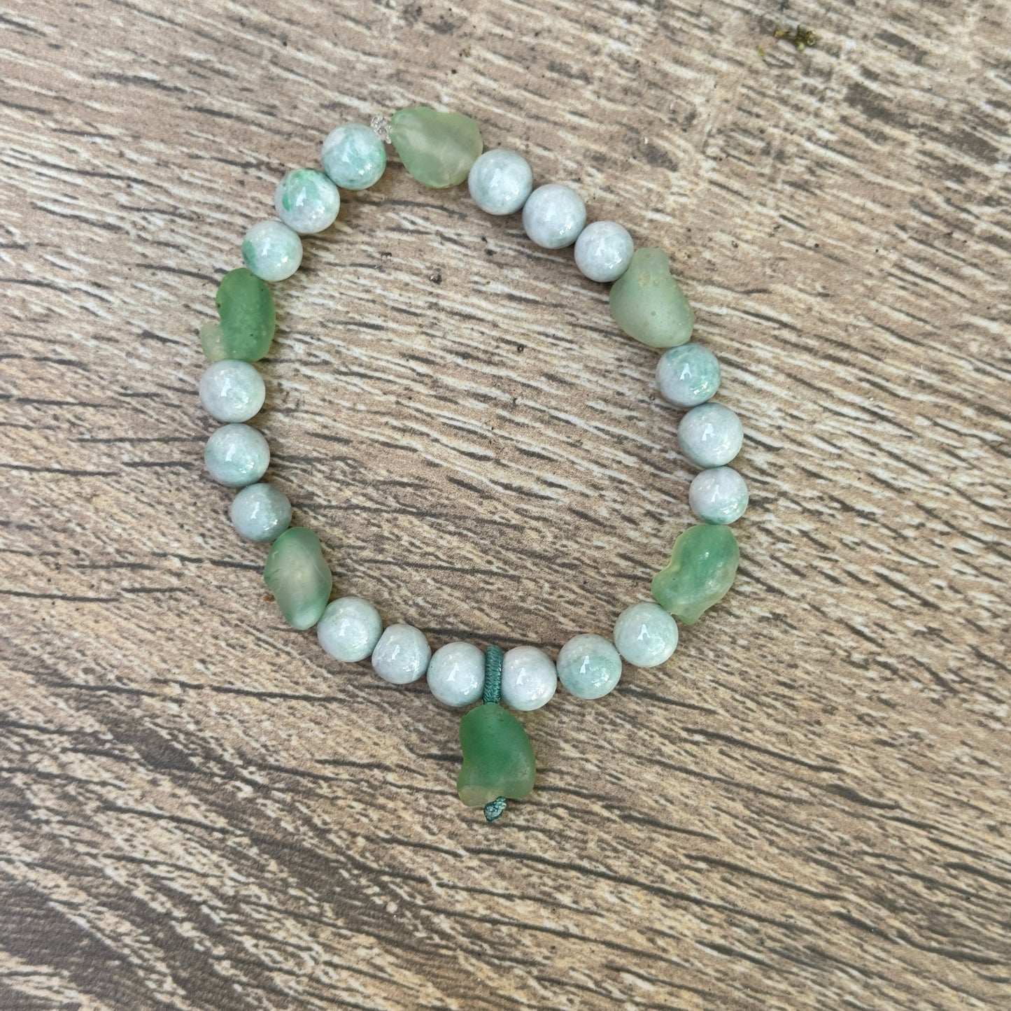 Gobi Desert Agate & Kazakh Jade Stretch Bracelet — Sage & Stone