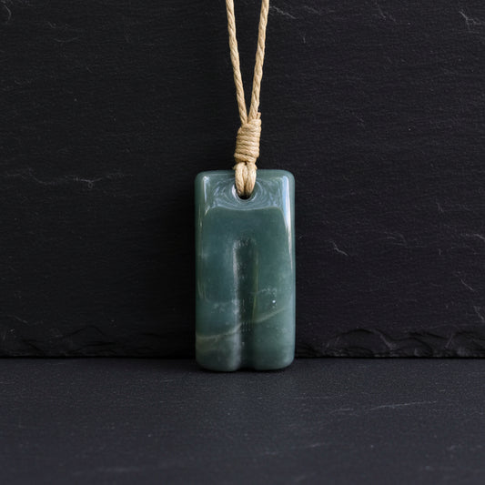 Guatemalan Blue Jadeite Freeform Pendant — Translucent Mayan Jade, Medium