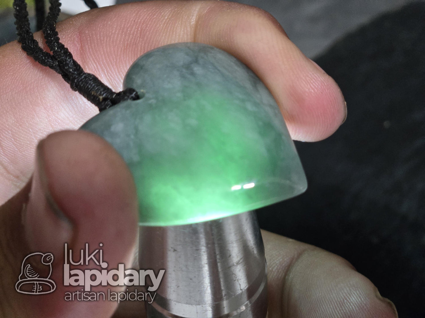 Two-Tone Celestial & Imperial Green Jadeite Heart Pendant — Rare Guatemalan Jade