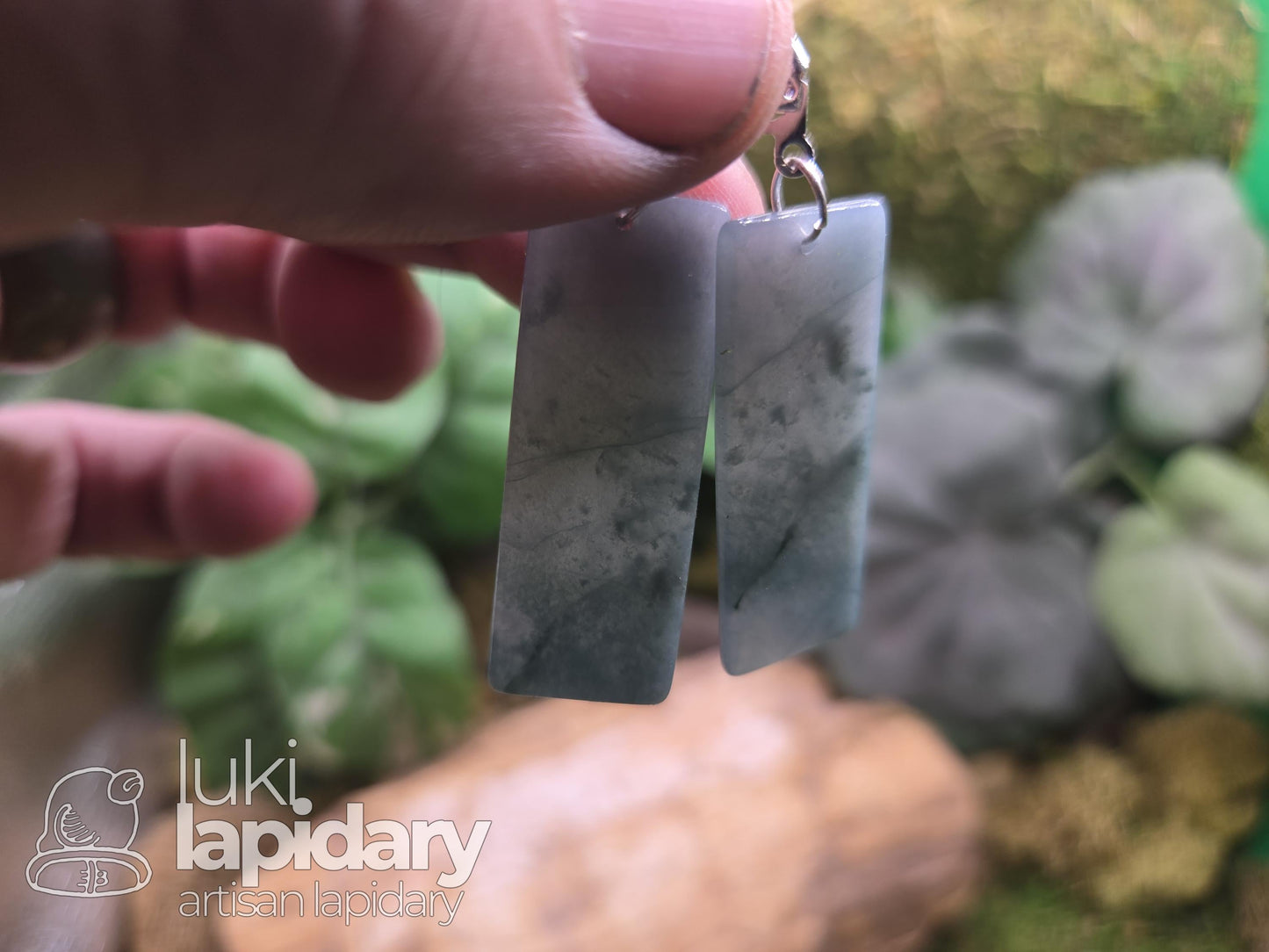Princesa Jadeite Earrings — Translucent Blue-Green Guatemalan Jade & .925 Sterling Silver
