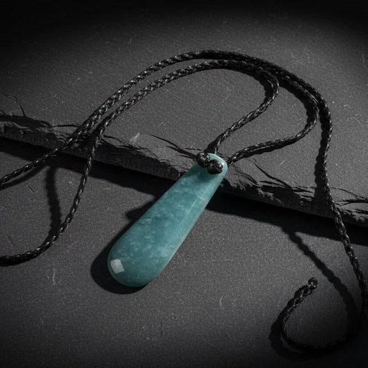 The Princesa Pendant - Guatemalan Jadeite with Natural Snow