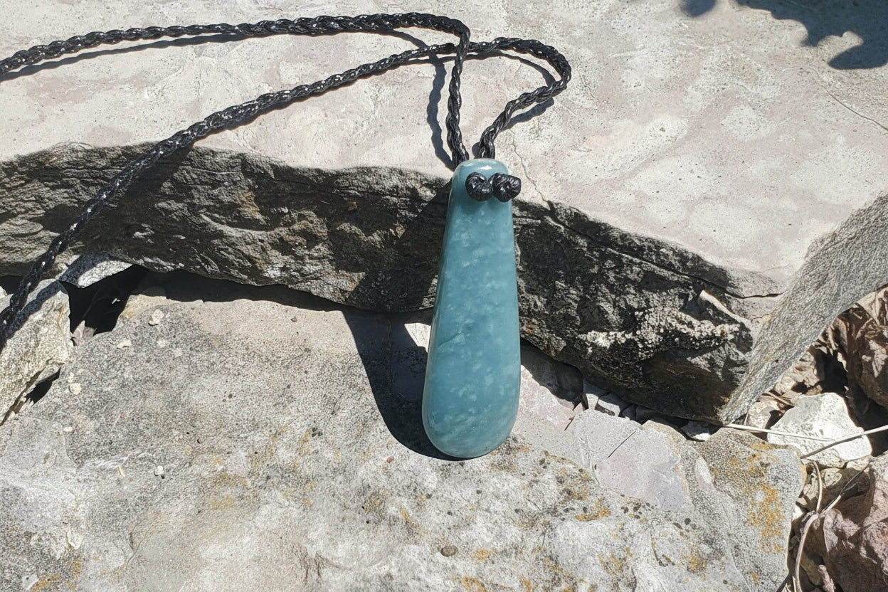 The Princesa Pendant - Guatemalan Jadeite with Natural Snow