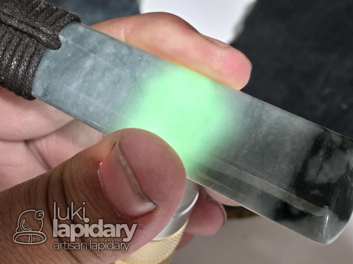 Celestial Jadeite Toki Pendant — Rare Two-Tone Guatemalan Jade, Māori-Style Wrap