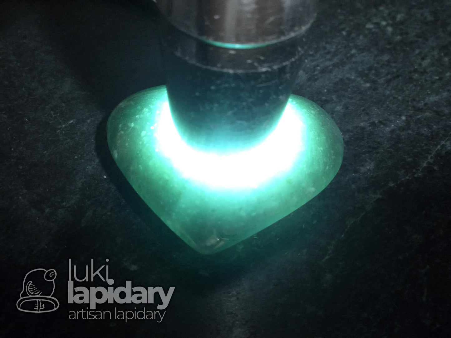 Guatemalan Blue Jadeite Heart Pendant — Rare Translucent Mayan Jade