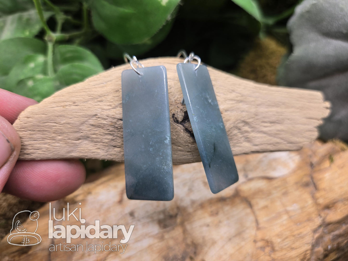 Princesa Jadeite Earrings — Translucent Blue-Green Guatemalan Jade & .925 Sterling Silver