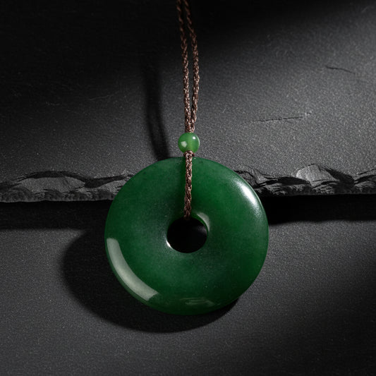 Dark Green Canadian Jade Pendant, 1965