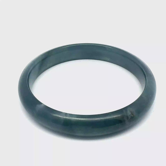 62.5 mm Princesa Blue Guatemalan Jadeite Half-Round Bangle