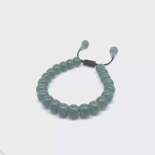 Princesa Blue Jadeite Barrel Bracelet | 10 mm