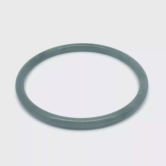 63 mm Grey-Blue Celestial Blue Jadeite Thin Full-Round Hololith Bangle