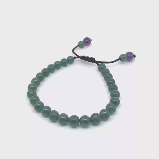 Princesa Blue Jadeite & Amethyst Bracelet | 7 mm